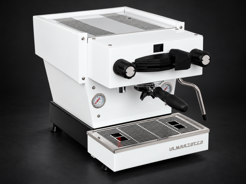La Marzocco Linea Mini R — ekspres na ciemnym tle