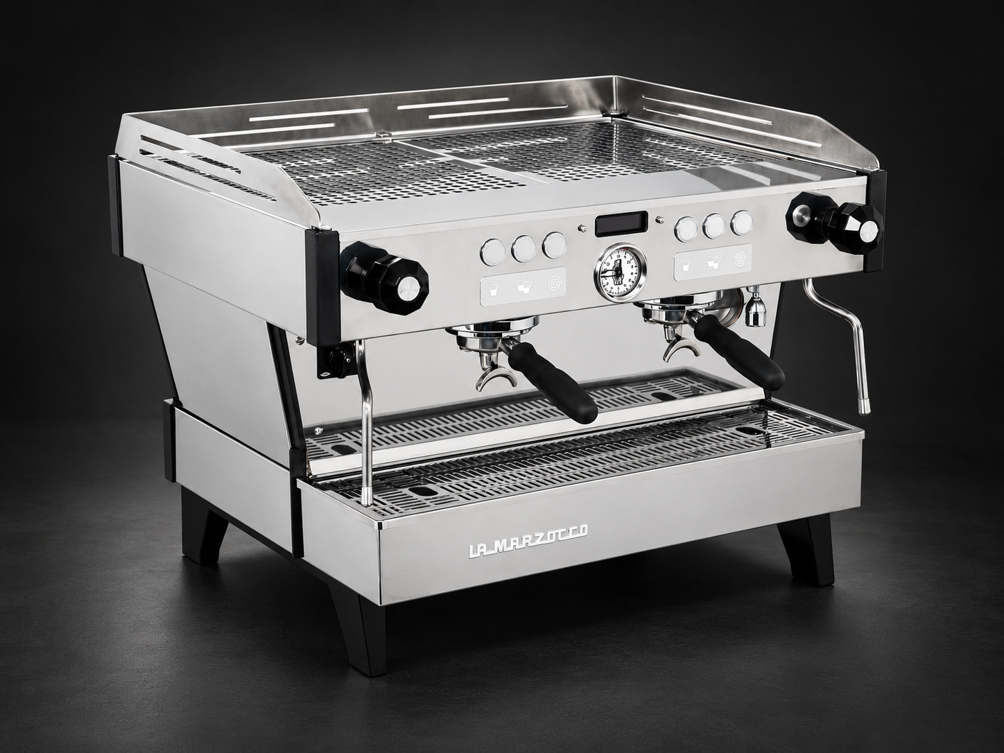 La Marzocco Linea PB X AV ABR HL — ekspres na ciemnym tle
