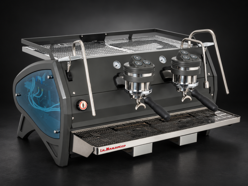 La Marzocco Strada S ABR — ekspres na ciemnym tle